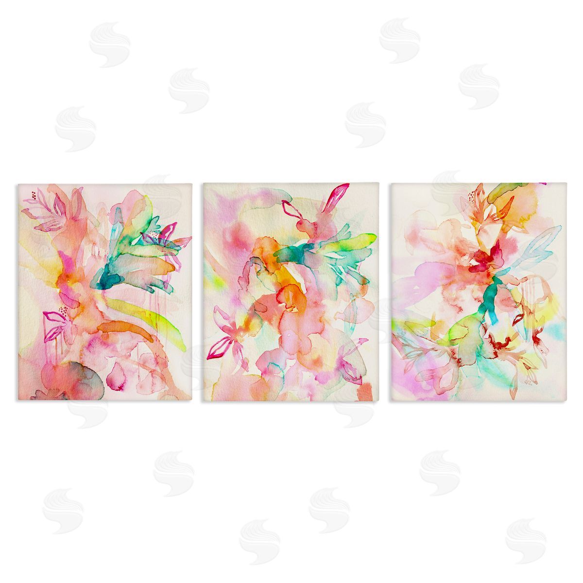 Abstract Florals & Paint Drip Canvas Wall Art, Home Decor by Gemma Bardot