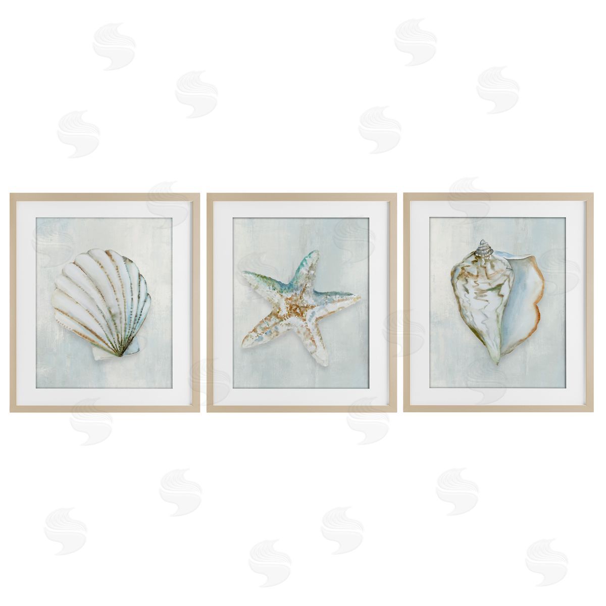 Hannah Dawson Muted Sea Life Serenity Canvas Wall Art Print