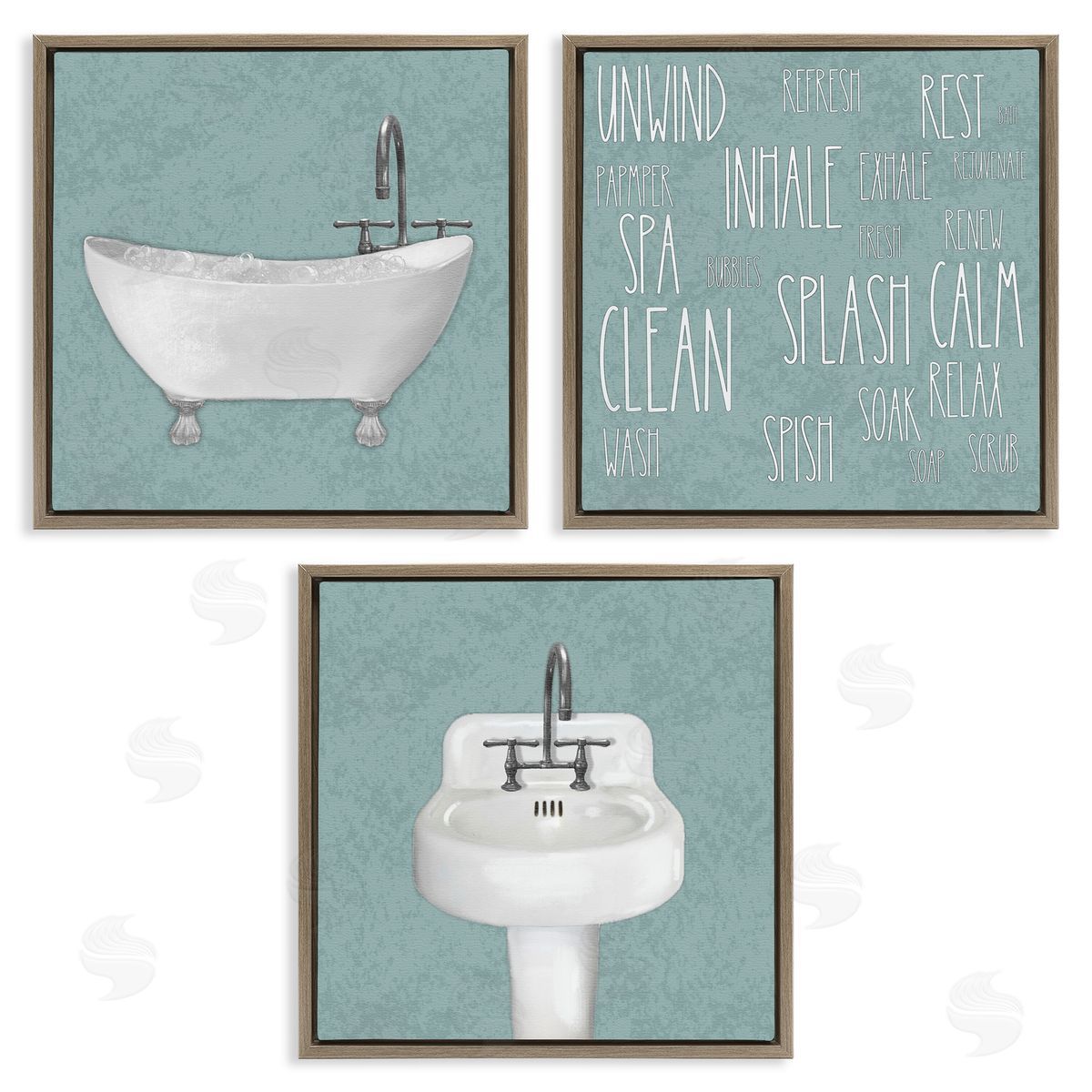 Matthew Piotrowicz Simple Bubble Bath Typography Canvas Wall Art Print