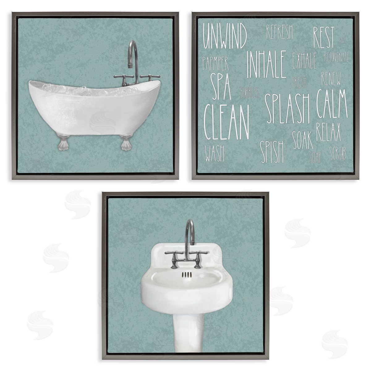 Matthew Piotrowicz Simple Bubble Bath Typography Canvas Wall Art Print