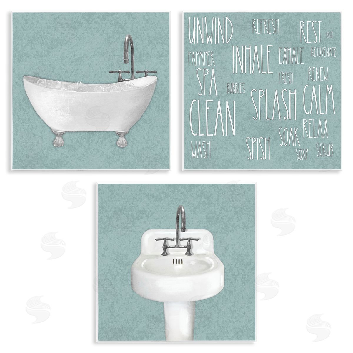 Matthew Piotrowicz Simple Bubble Bath Typography Canvas Wall Art Print