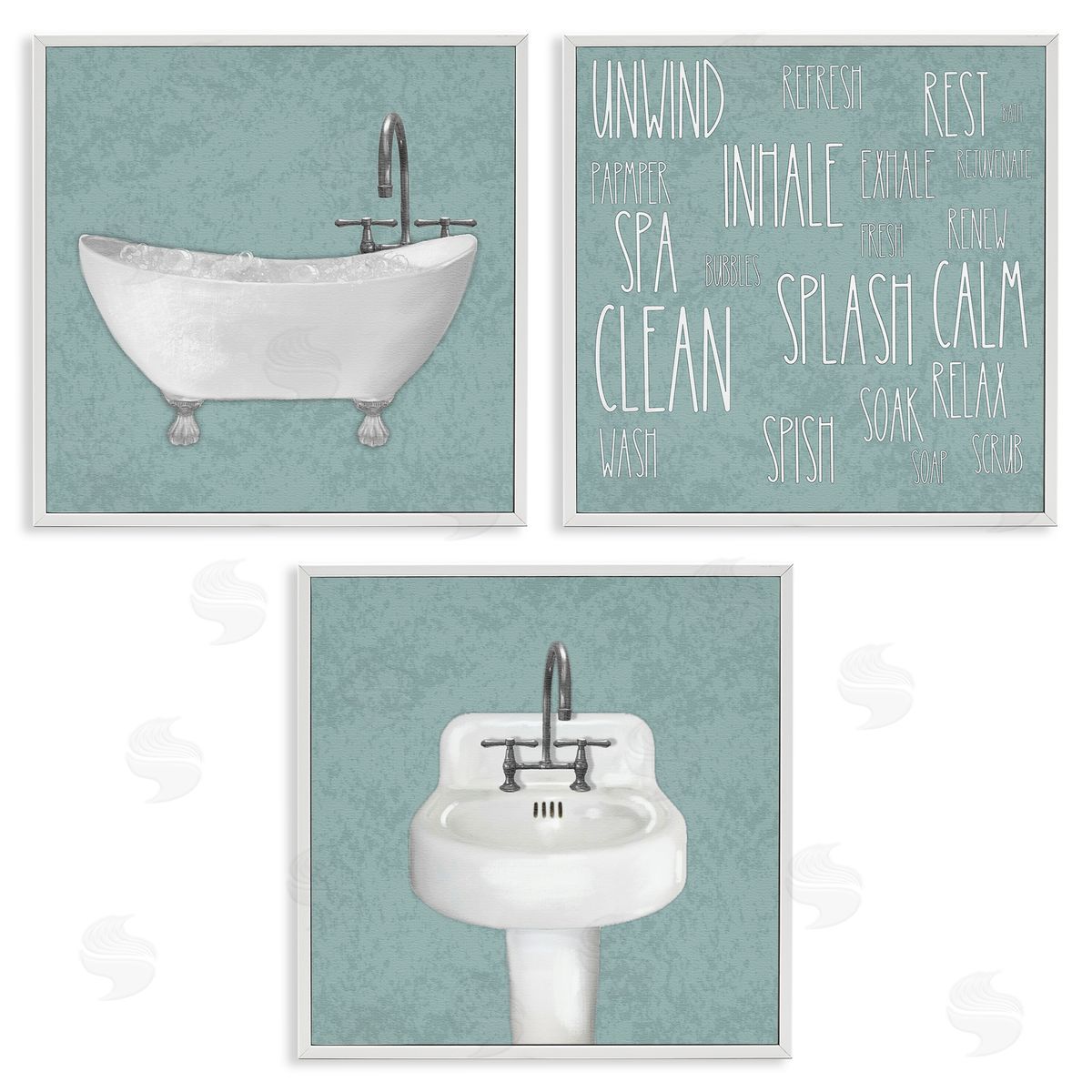 Matthew Piotrowicz Simple Bubble Bath Typography Canvas Wall Art Print