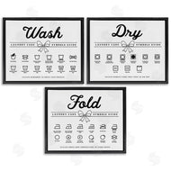 Lettered and Lined | Wash Laundry Symbols Bow Accent