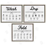 Lettered and Lined | Wash Laundry Symbols Bow Accent