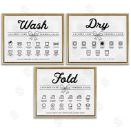 Lettered and Lined | Wash Laundry Symbols Bow Accent