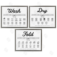 Lettered and Lined | Wash Laundry Symbols Bow Accent