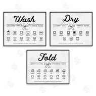 Lettered and Lined | Wash Laundry Symbols Bow Accent