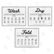Lettered and Lined | Wash Laundry Symbols Bow Accent