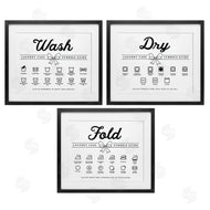 Lettered and Lined | Wash Laundry Symbols Bow Accent