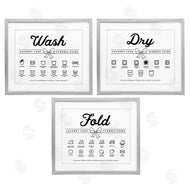 Lettered and Lined | Wash Laundry Symbols Bow Accent