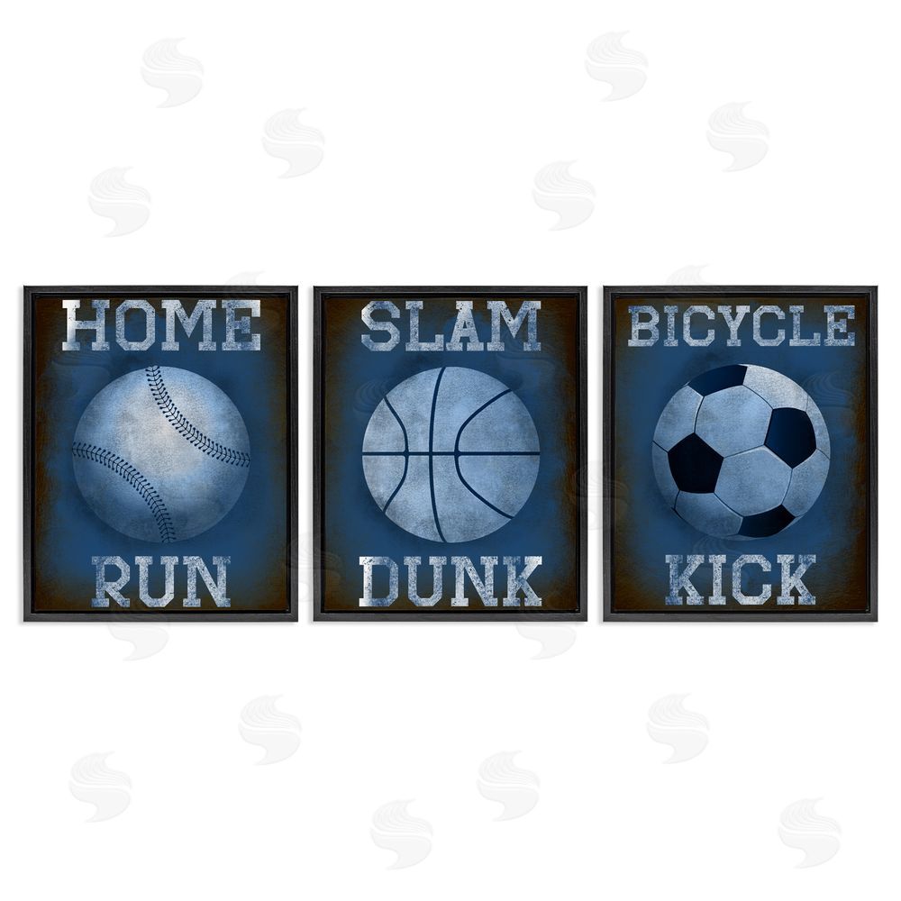 Marcus Prime Sports Words Inspiring Athlete Black Floating Frame Canvas Wall Art Set