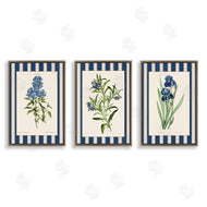 Corinne Haig | Vintage Plant Studies over Stripes