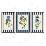 Corinne Haig | Vintage Plant Studies over Stripes