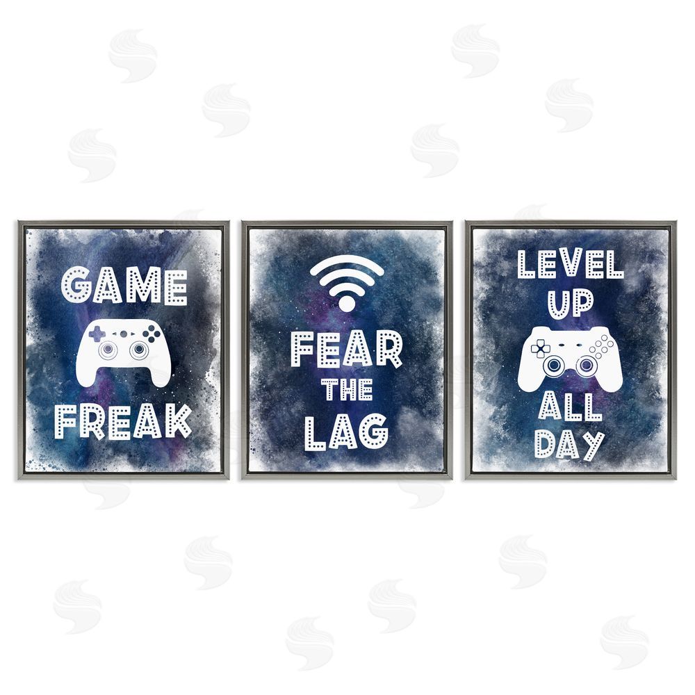 Marcus Prime Gamer Quotes with Splash Gray Floating Frame Canvas Wall Art Print