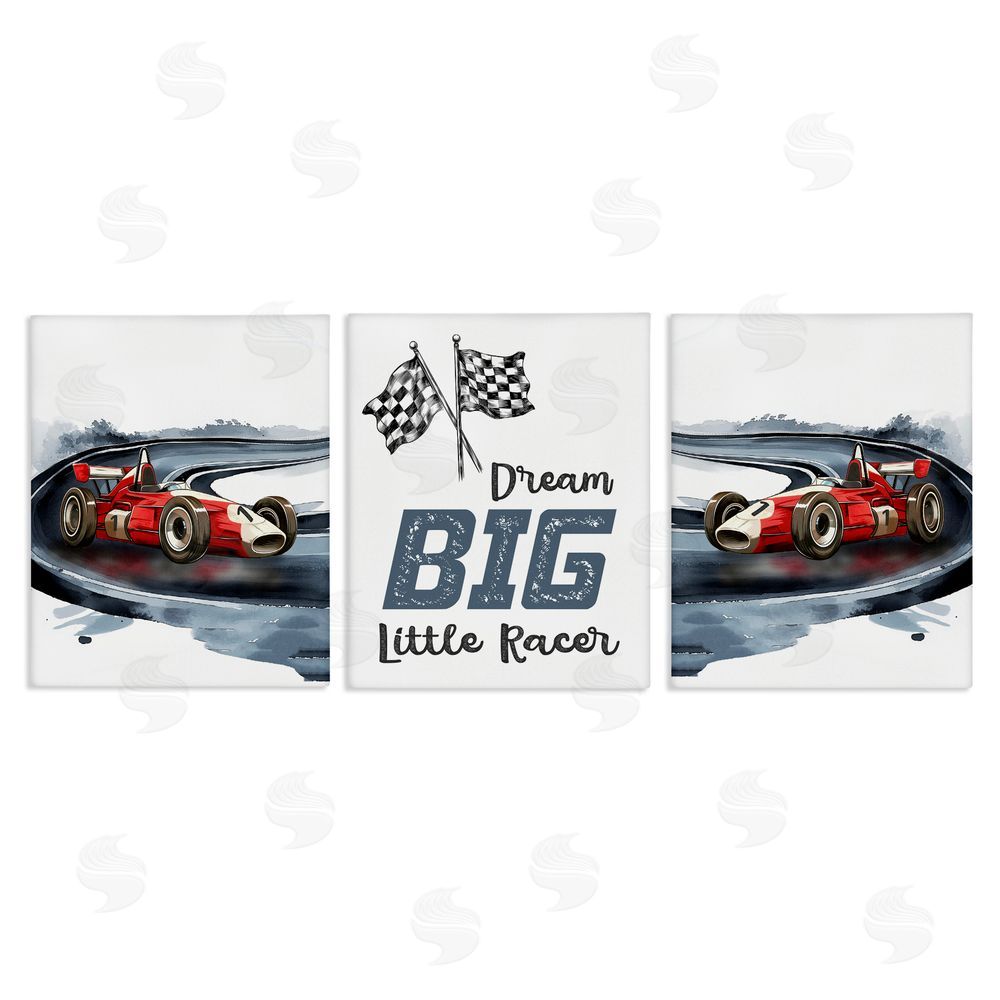Christine Simpson Art Retro Little Racer Cars Canvas Wall Art Print