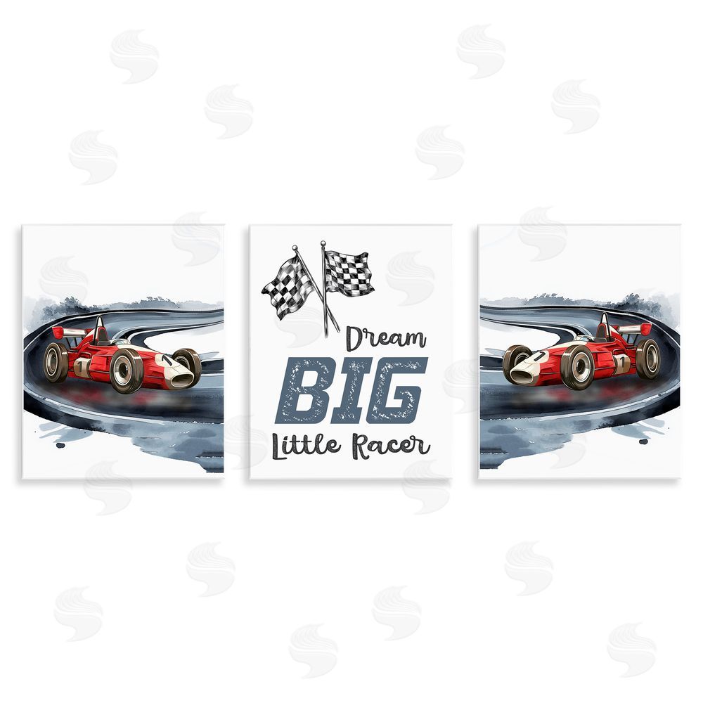 Christine Simpson Art Retro Little Racer Cars Wall Plaque Art Print