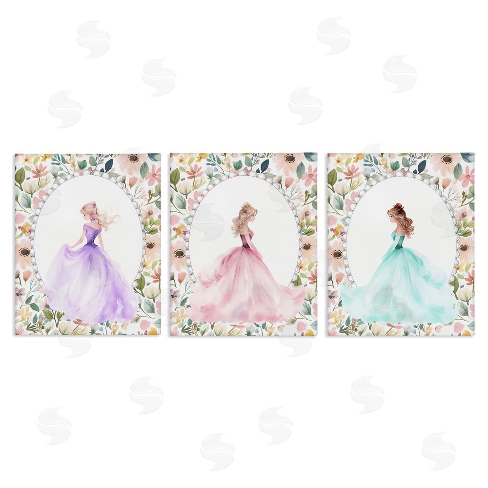 Christine Simpson Art Princess Love Pearls & Florals Canvas Wall Art Print