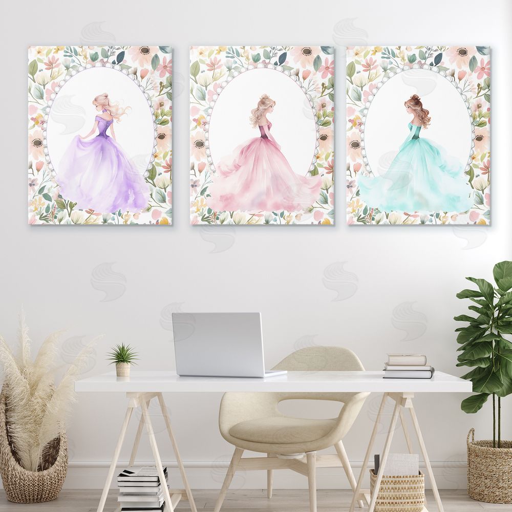 Christine Simpson Art Princess Love Pearls & Florals Canvas Art on Wall