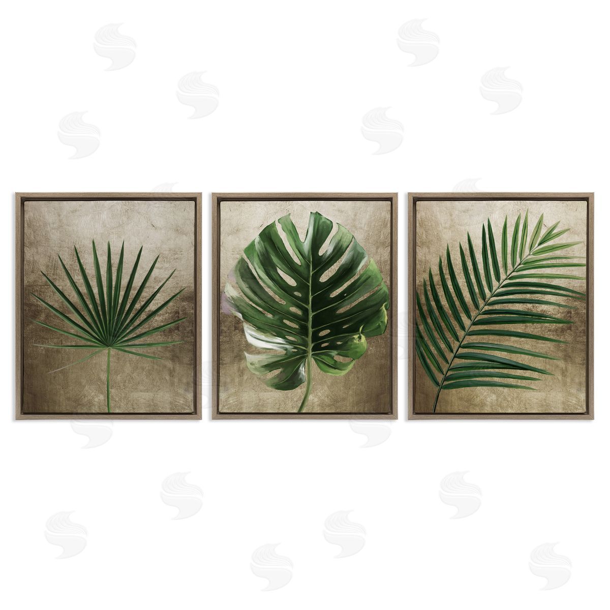 Anna Lischenko Rustic Earthy Tropical Leaves Canvas Wall Art Print