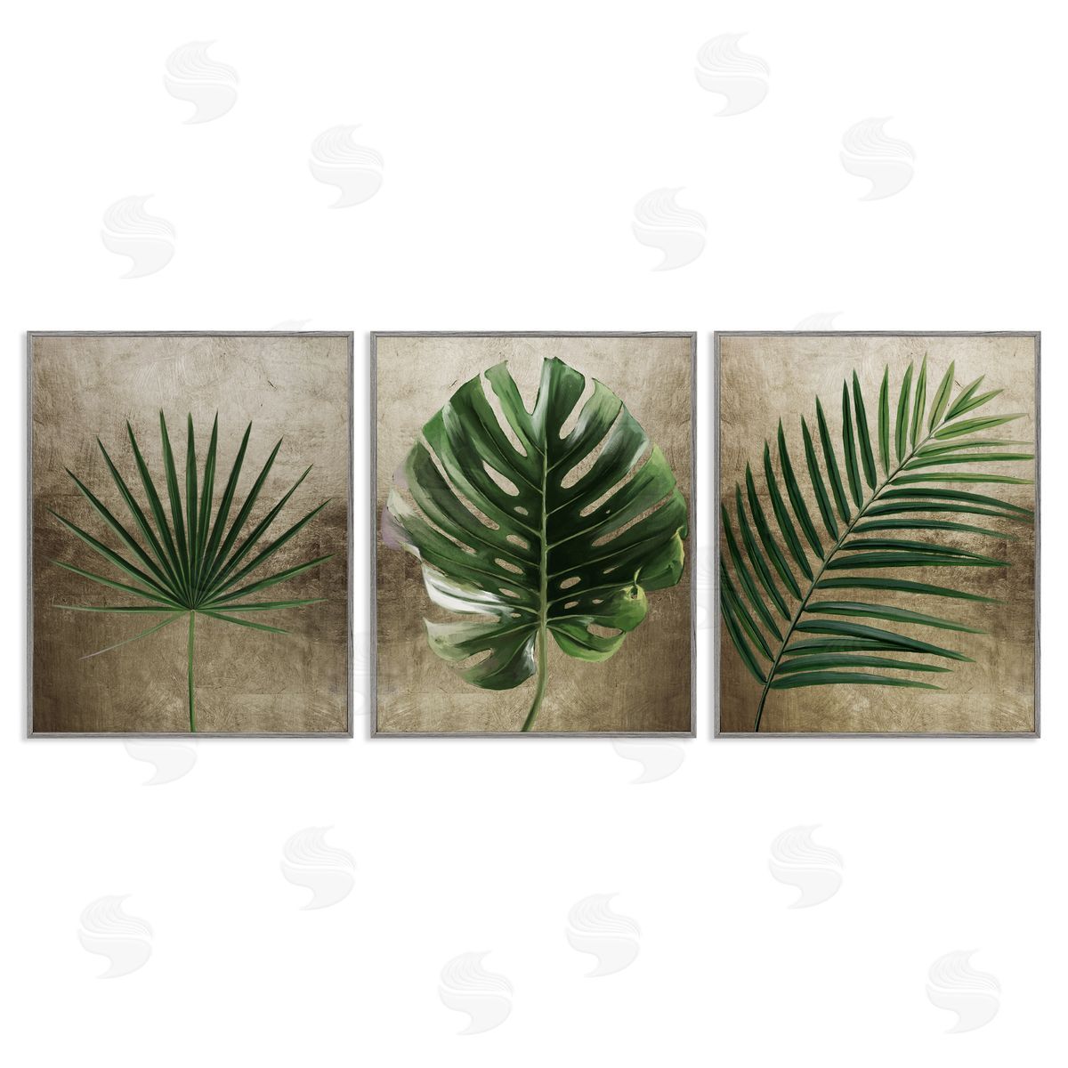 Anna Lischenko Rustic Earthy Tropical Leaves Canvas Wall Art Print