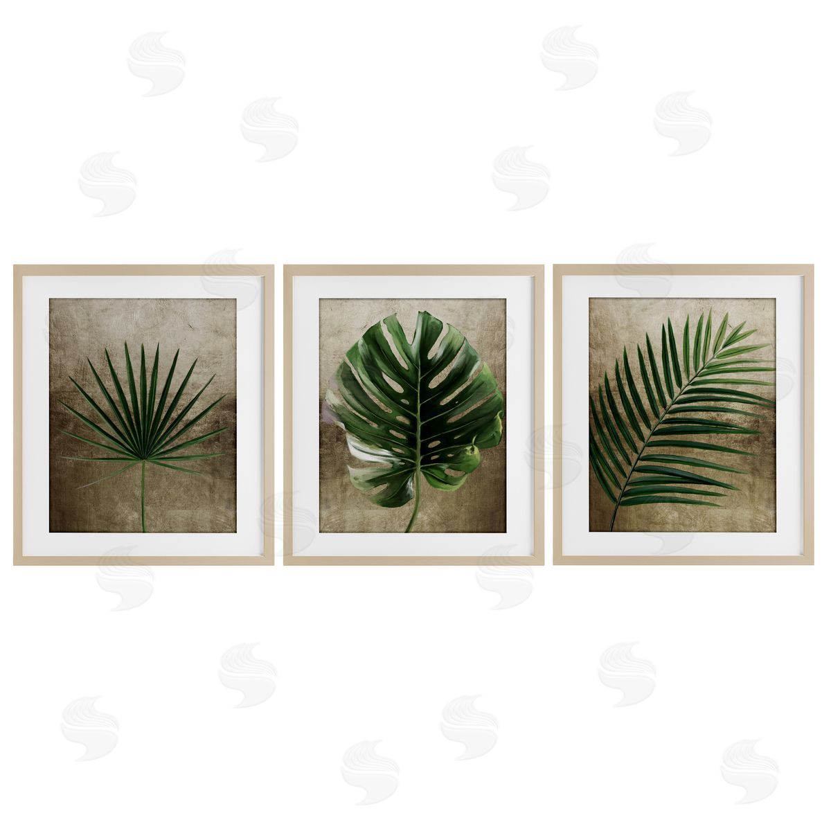 Anna Lischenko Rustic Earthy Tropical Leaves Canvas Wall Art Print