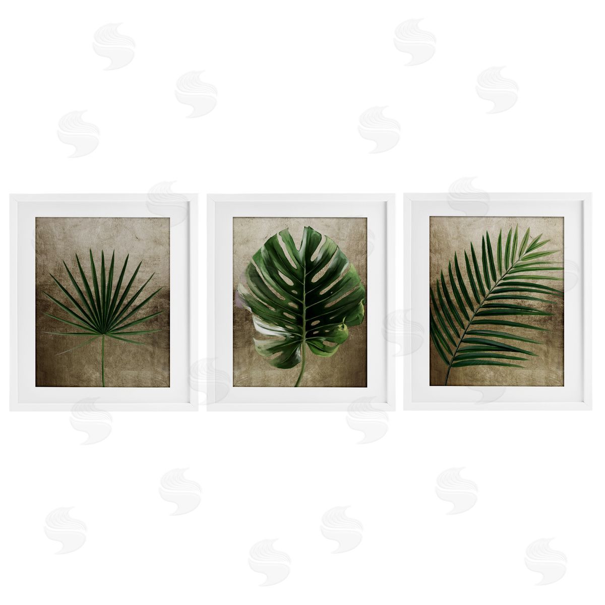 Anna Lischenko Rustic Earthy Tropical Leaves Canvas Wall Art Print