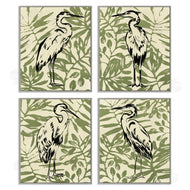 June Erica Vess  | Tropical Herons with Leaves