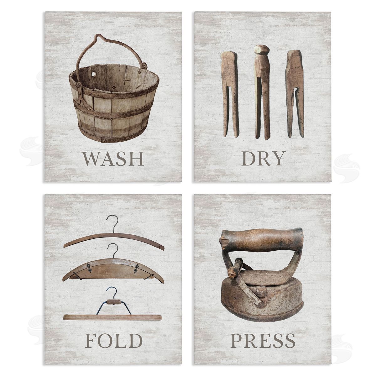 Rustic Heirloom Laundry Canvas Wall Art, Home Decor by Raye Allison Creations