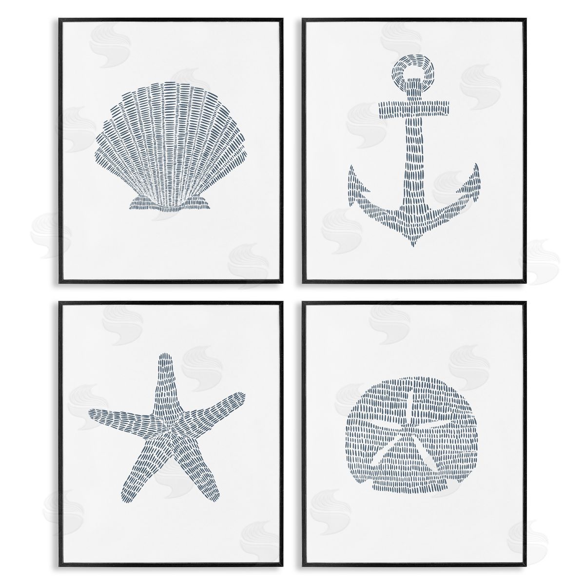 Minimal Shells & Anchor Black Frame Print Wall Art, Home Decor by Jetty Home, LLC