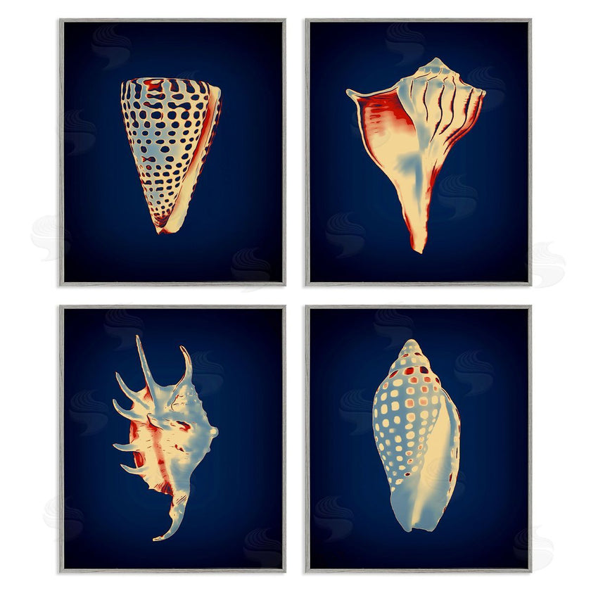 Graffi*tee Studios | Bright Shells on Indigo