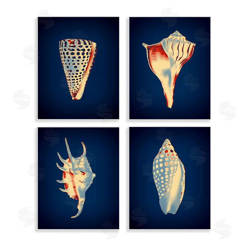 Graffi*tee Studios | Bright Shells on Indigo