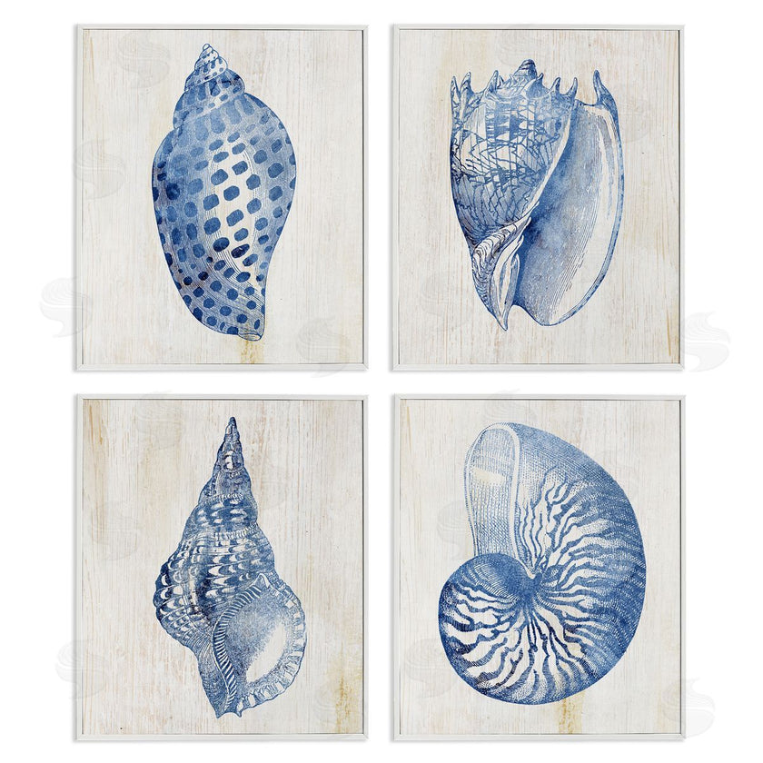 Susan Arnot | Blue Seashells on Beige
