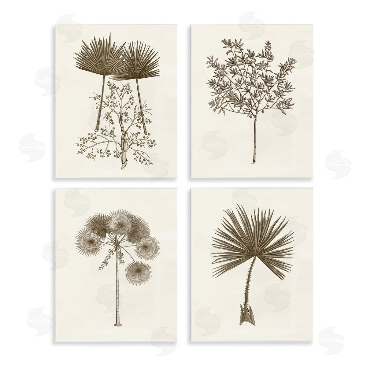 Various Vintage Palm Leaves Wood Plaque Wall Art, Home Decor by Phillipa Katz