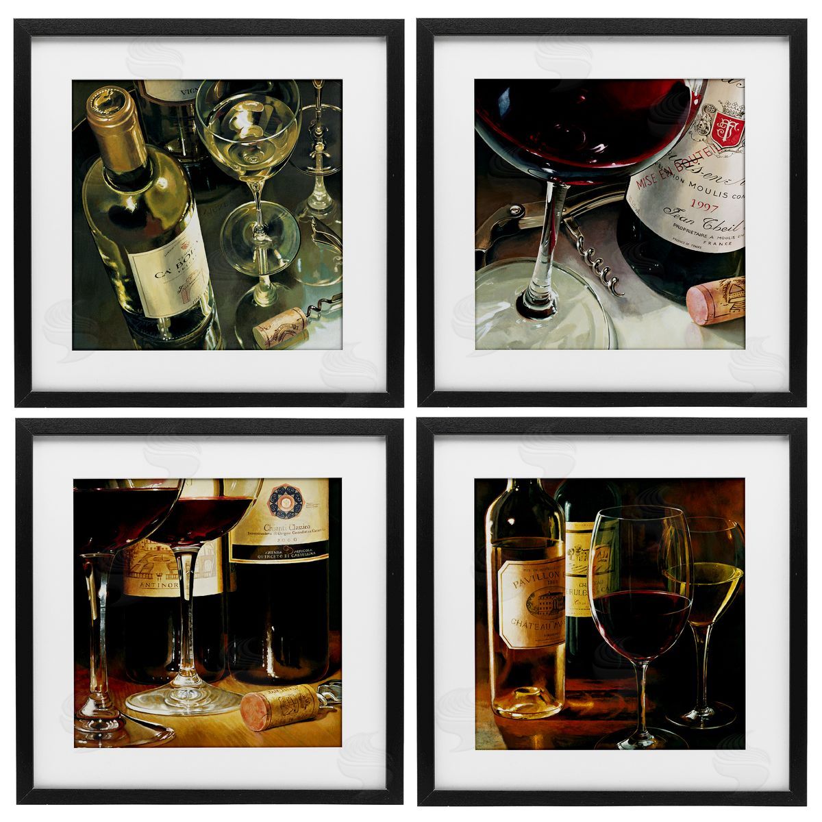 Stefano Ferreri Elegant Wine Still Lifes Canvas Wall Art Print