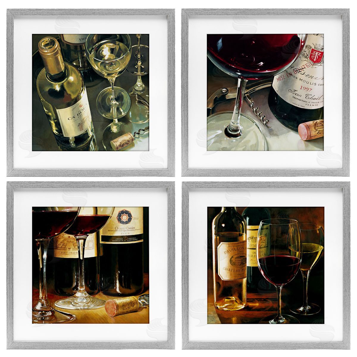 Stefano Ferreri Elegant Wine Still Lifes Canvas Wall Art Print