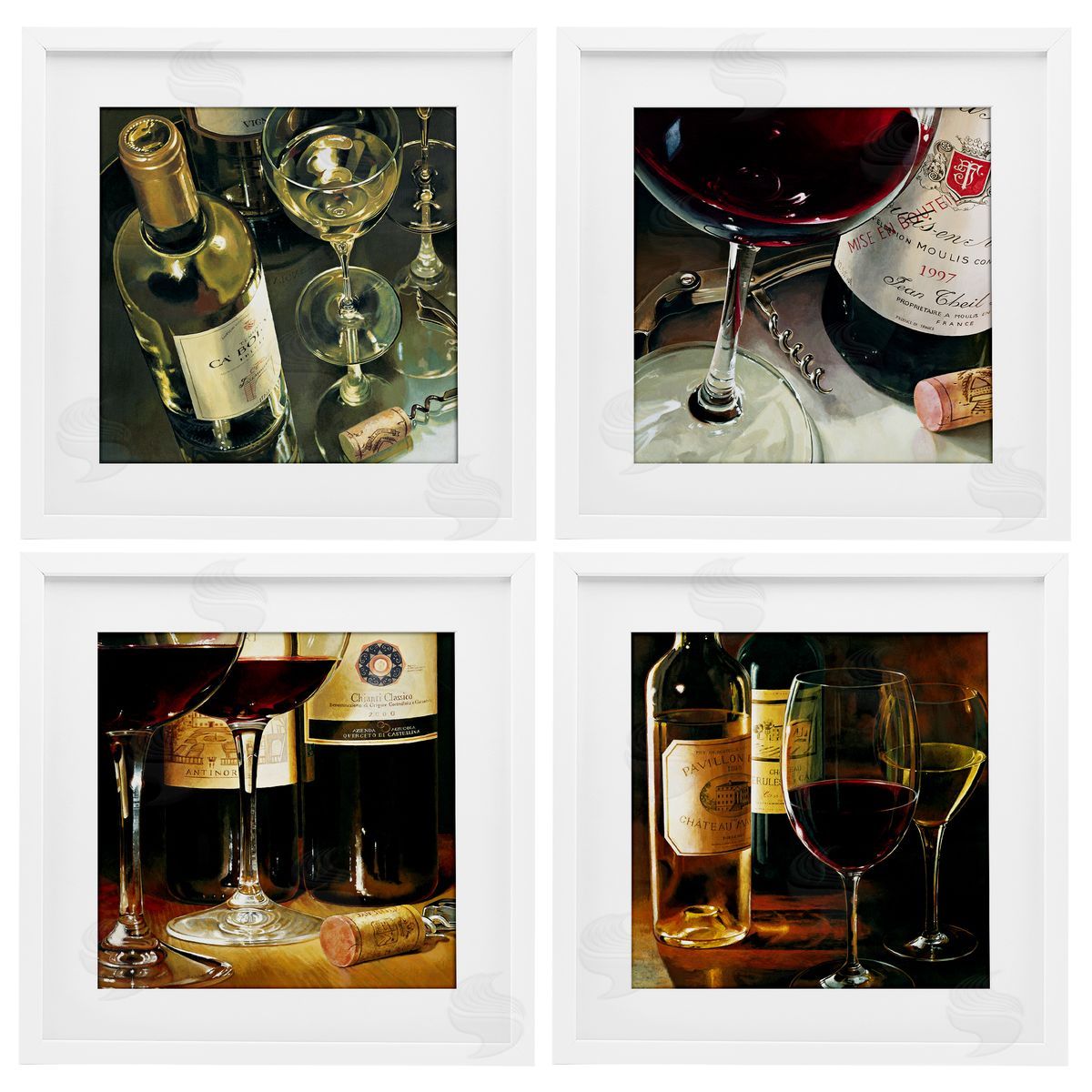 Stefano Ferreri Elegant Wine Still Lifes Canvas Wall Art Print
