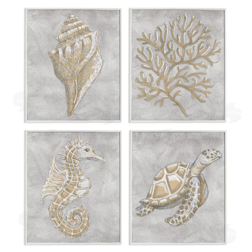 Patti Bishop | Grey Sea Life Drawing