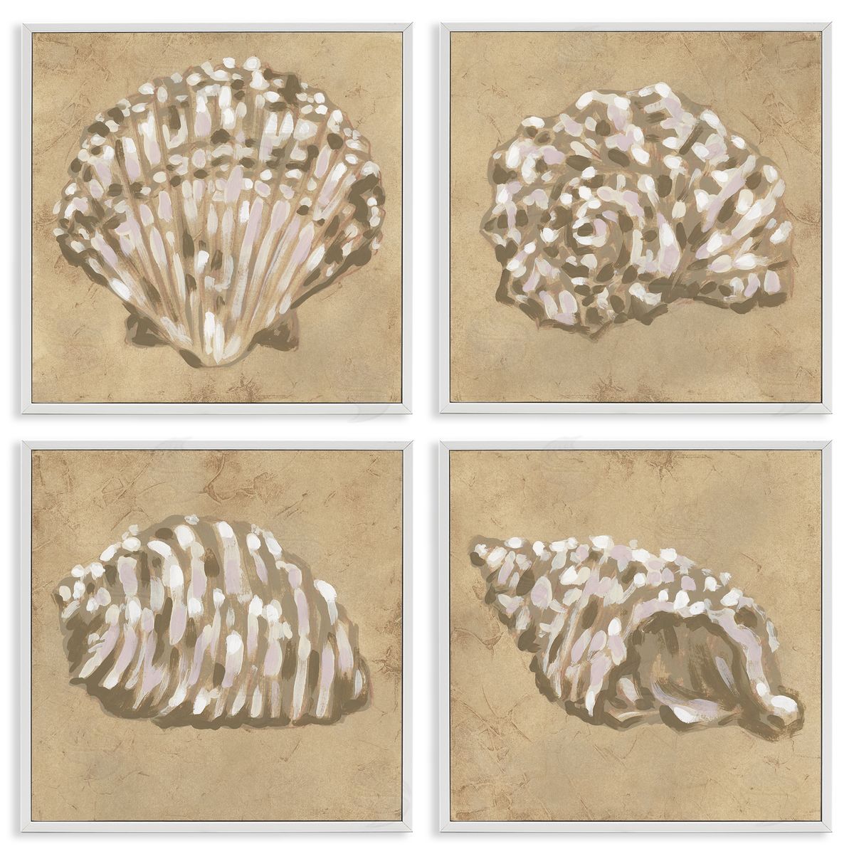 June Erica Vess Seashells in Earth Tones Canvas Wall Art Print