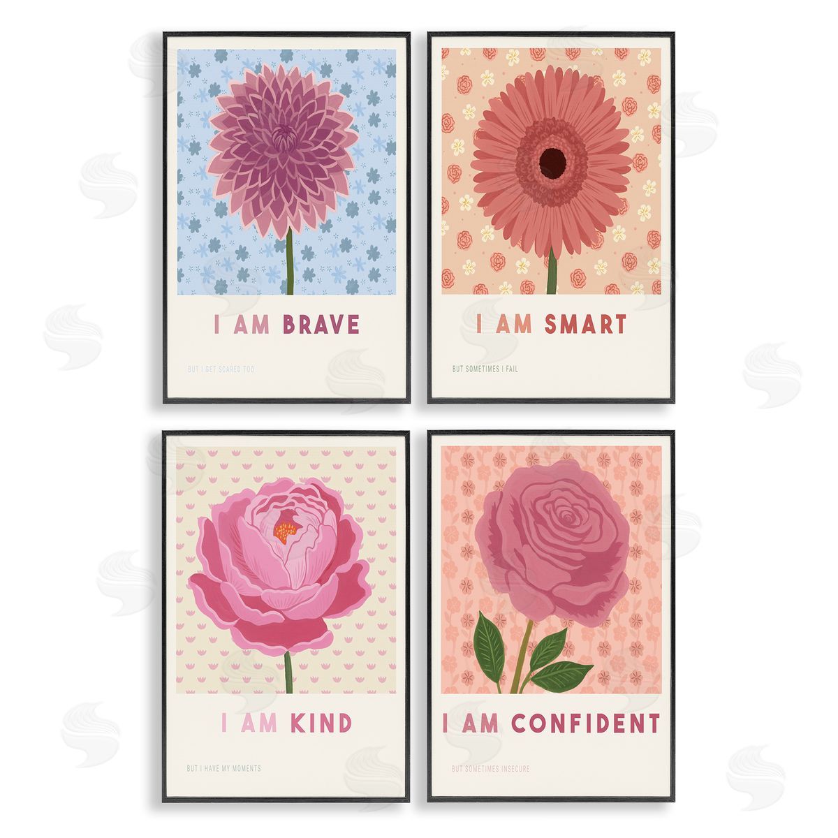 Courtney Haley Inspiring Flower Affirmations Canvas Wall Art Print