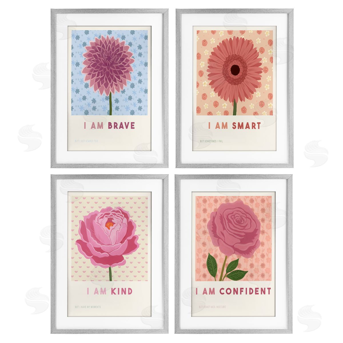 Courtney Haley Inspiring Flower Affirmations Canvas Wall Art Print