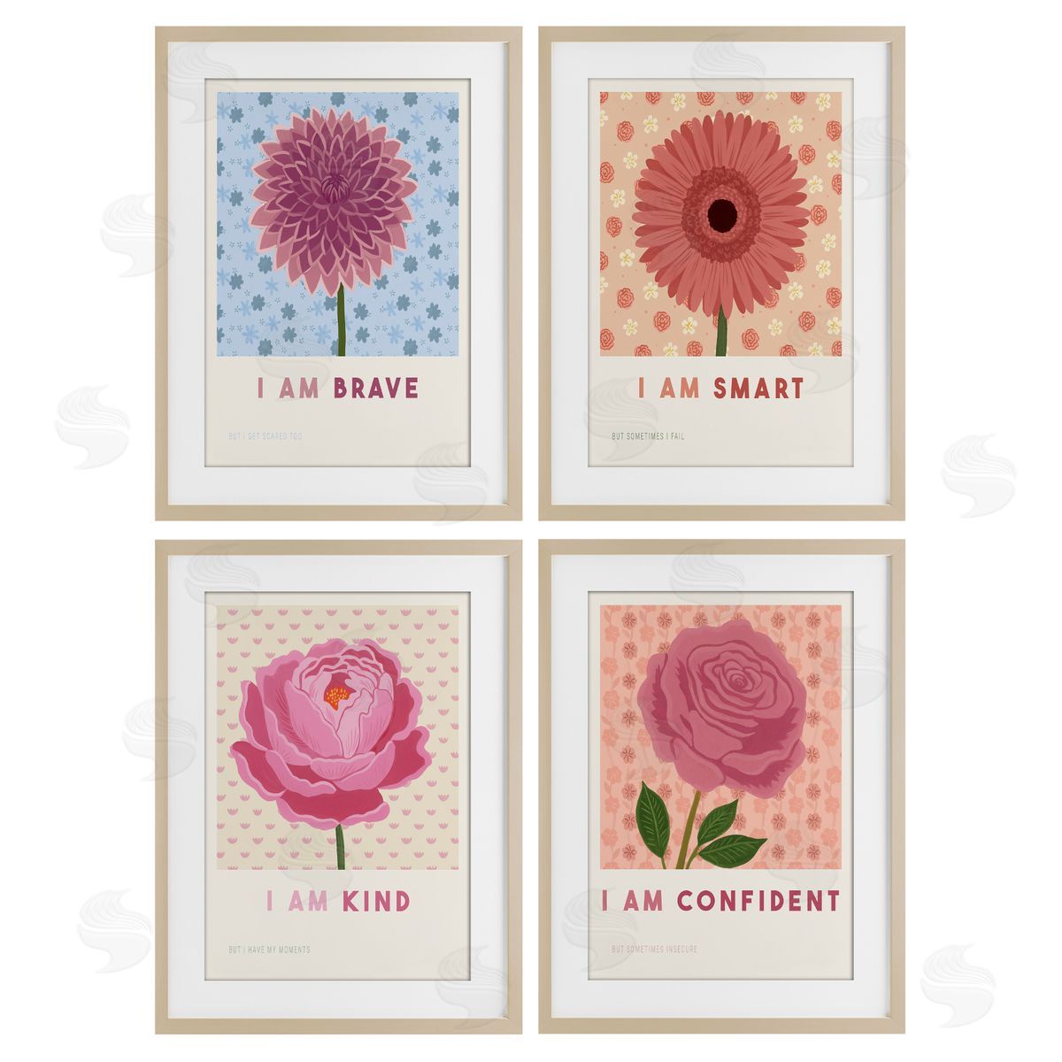 Courtney Haley Inspiring Flower Affirmations Canvas Wall Art Print