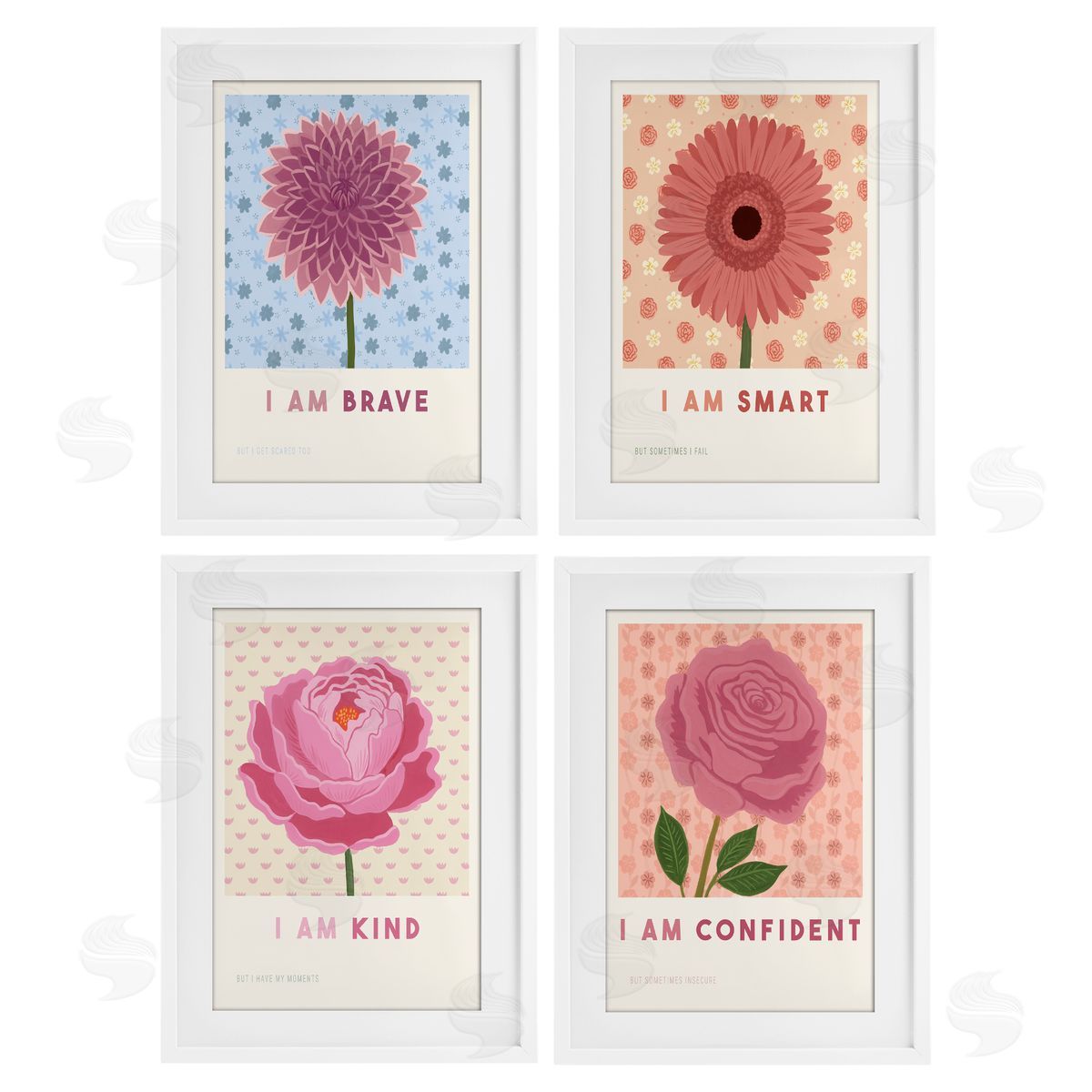Courtney Haley Inspiring Flower Affirmations Canvas Wall Art Print