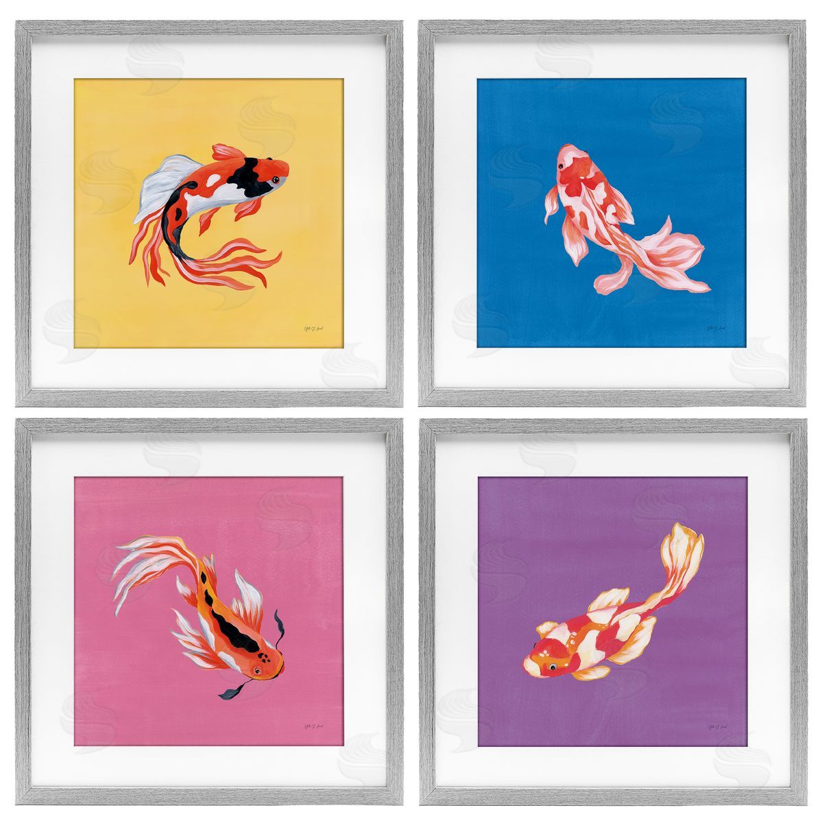 Yvette St. Amant Vibrant Colorful Koi Fish Canvas Wall Art Print