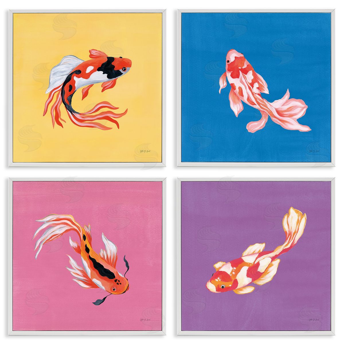 Yvette St. Amant Vibrant Colorful Koi Fish Canvas Wall Art Print