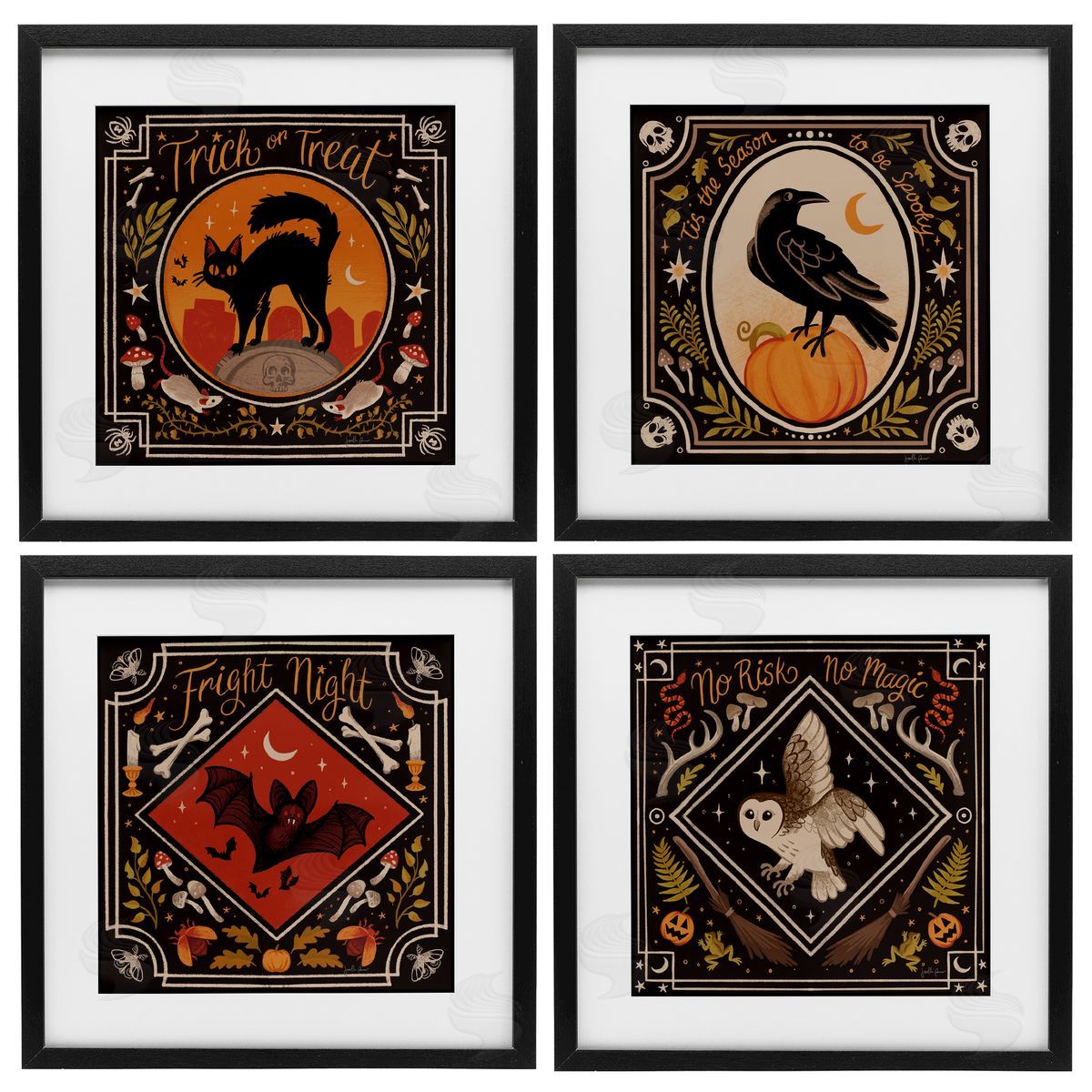 Janelle Penner Spooky Season Animals Canvas Wall Art Print