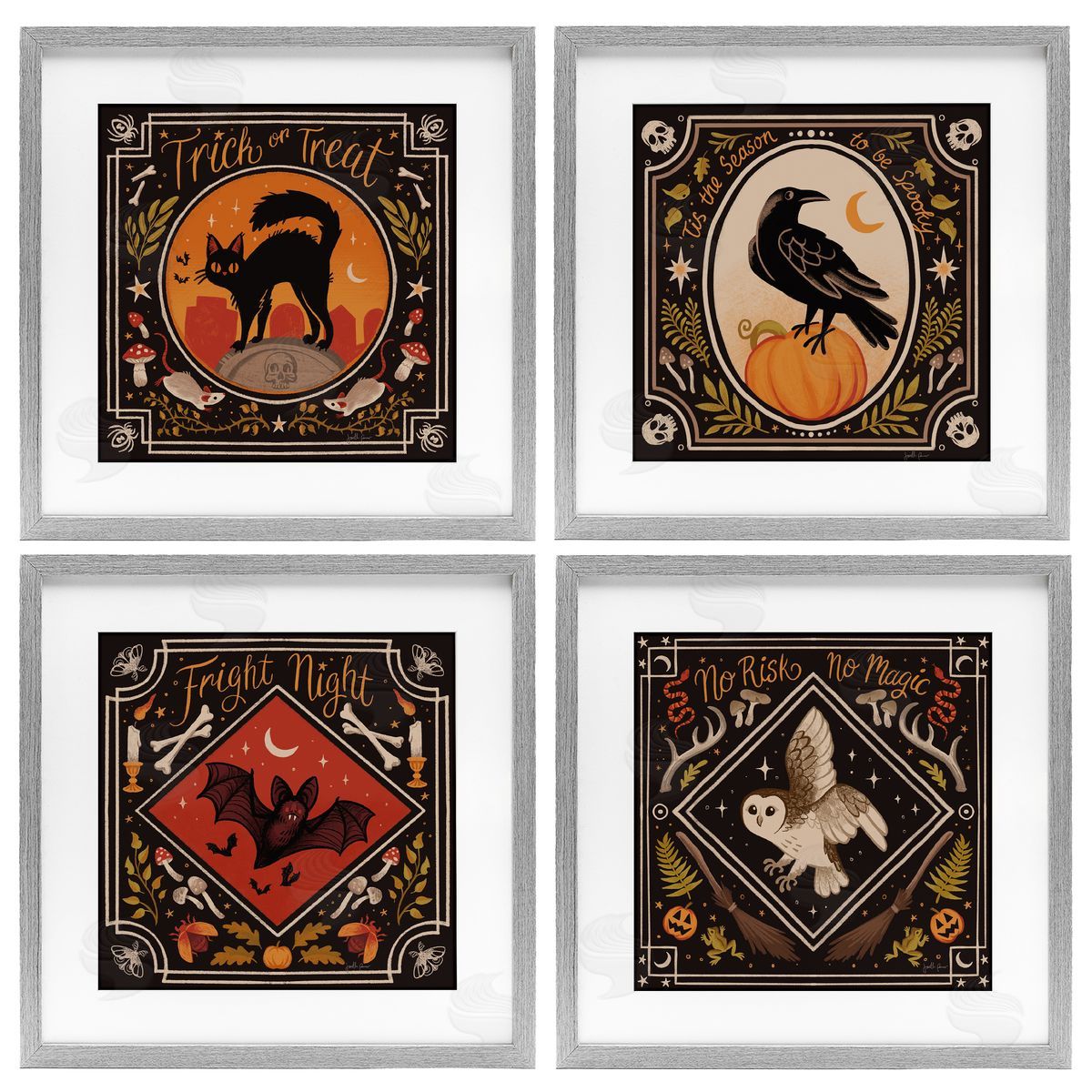 Janelle Penner Spooky Season Animals Canvas Wall Art Print