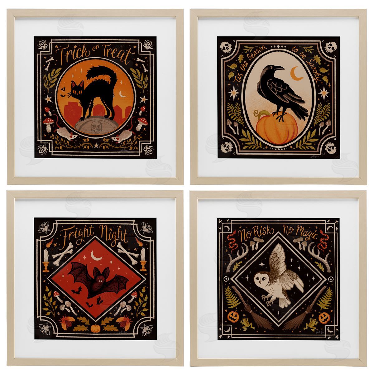 Janelle Penner Spooky Season Animals Canvas Wall Art Print