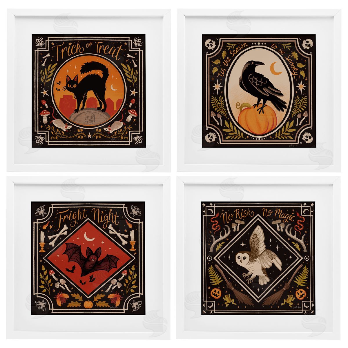 Janelle Penner Spooky Season Animals Canvas Wall Art Print