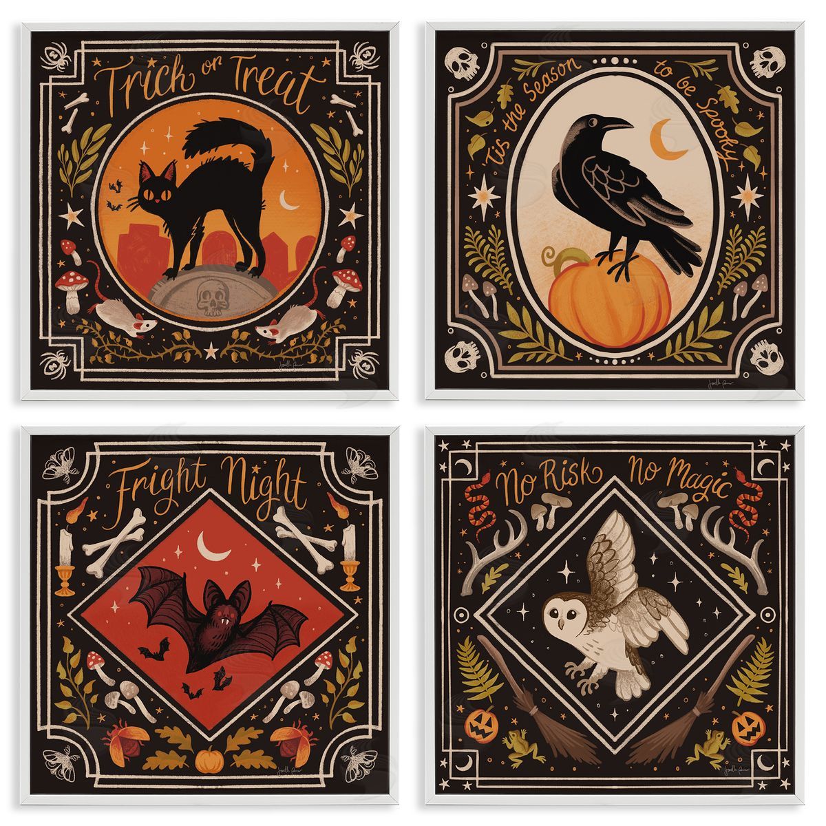 Janelle Penner Spooky Season Animals Canvas Wall Art Print