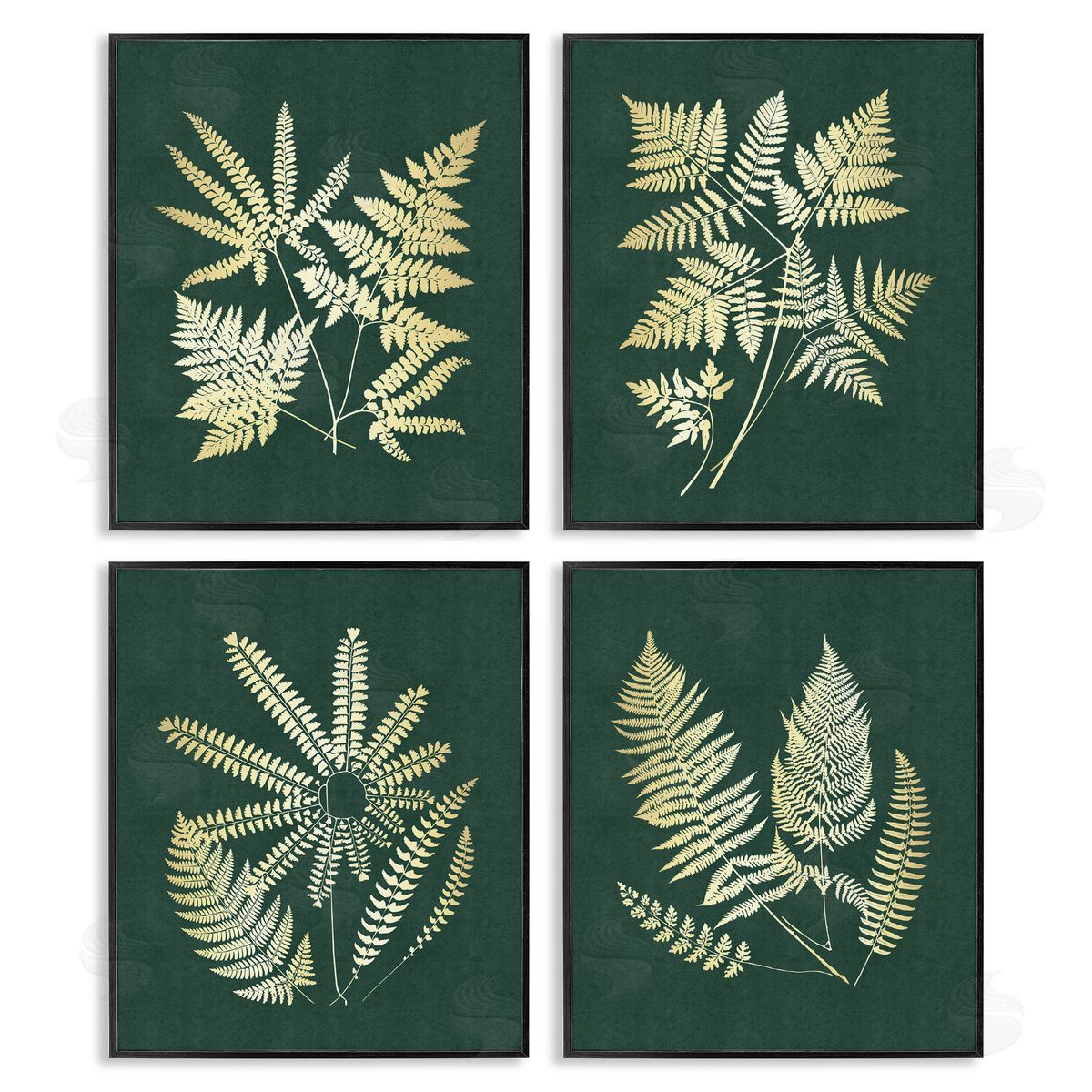 JJ Design House LLC Luminous Fern Leaves Canvas Wall Art Print